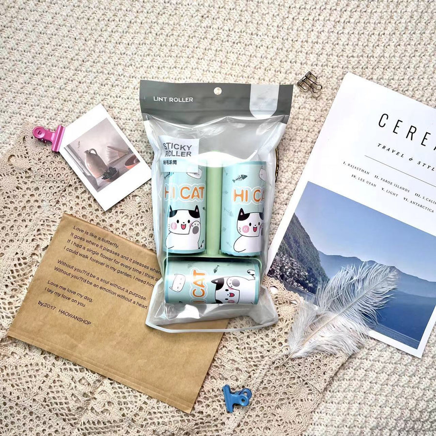 Cartoon Lint Roller — Cute Tearable Pet Hair Remover