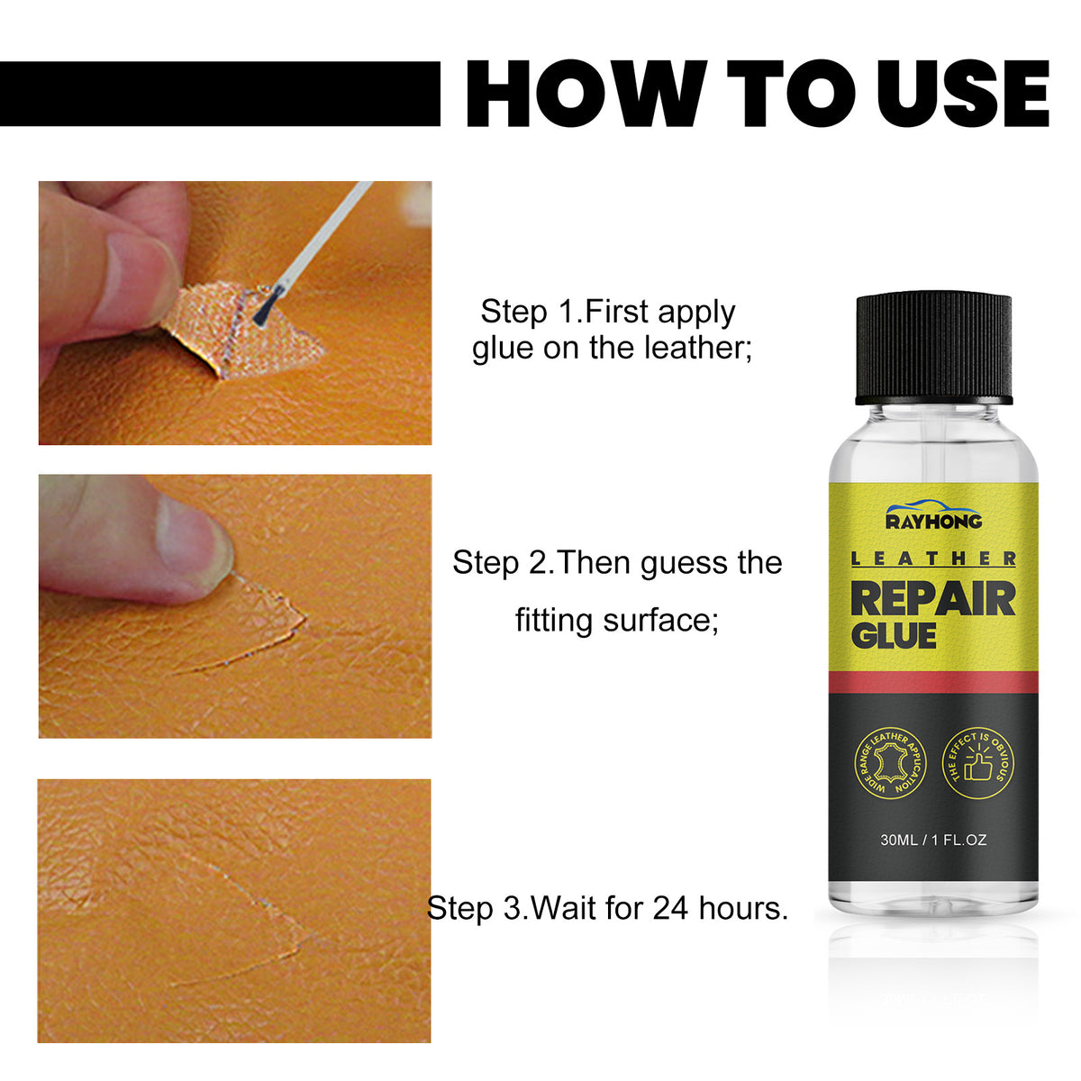 Leather Repair Glue for Scratches, Cracks & Scuffs