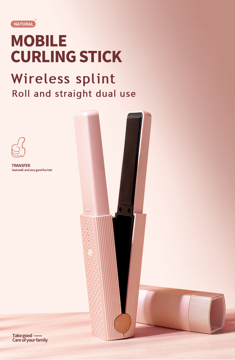 Portable Hair Straightener & Curler for Quick Styling