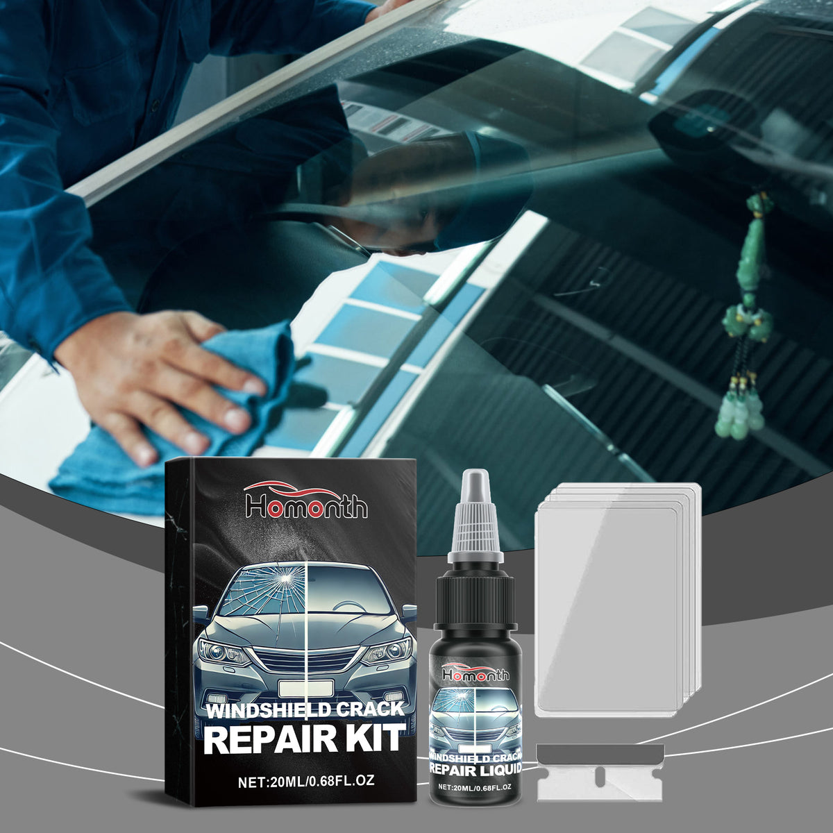Windshield Crack Repair Kit for Clearer Driving Vision