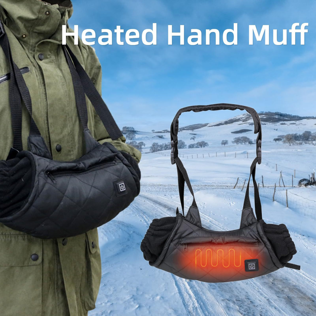 Heated Hand Muff for Ice Fishing, Camping and Hiking