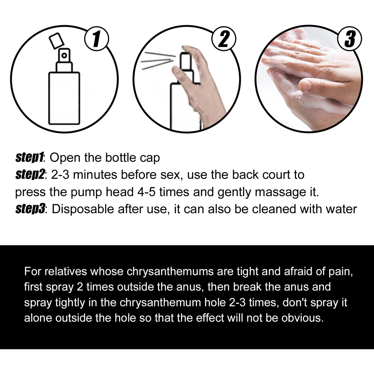 Posterior Relaxation Spray for External Comfort Care