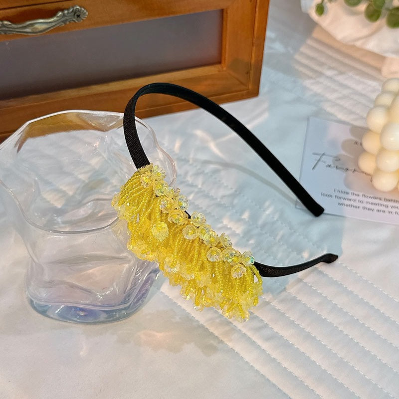 Handmade Beaded Tassel Hair Hoop for Romantic Styles