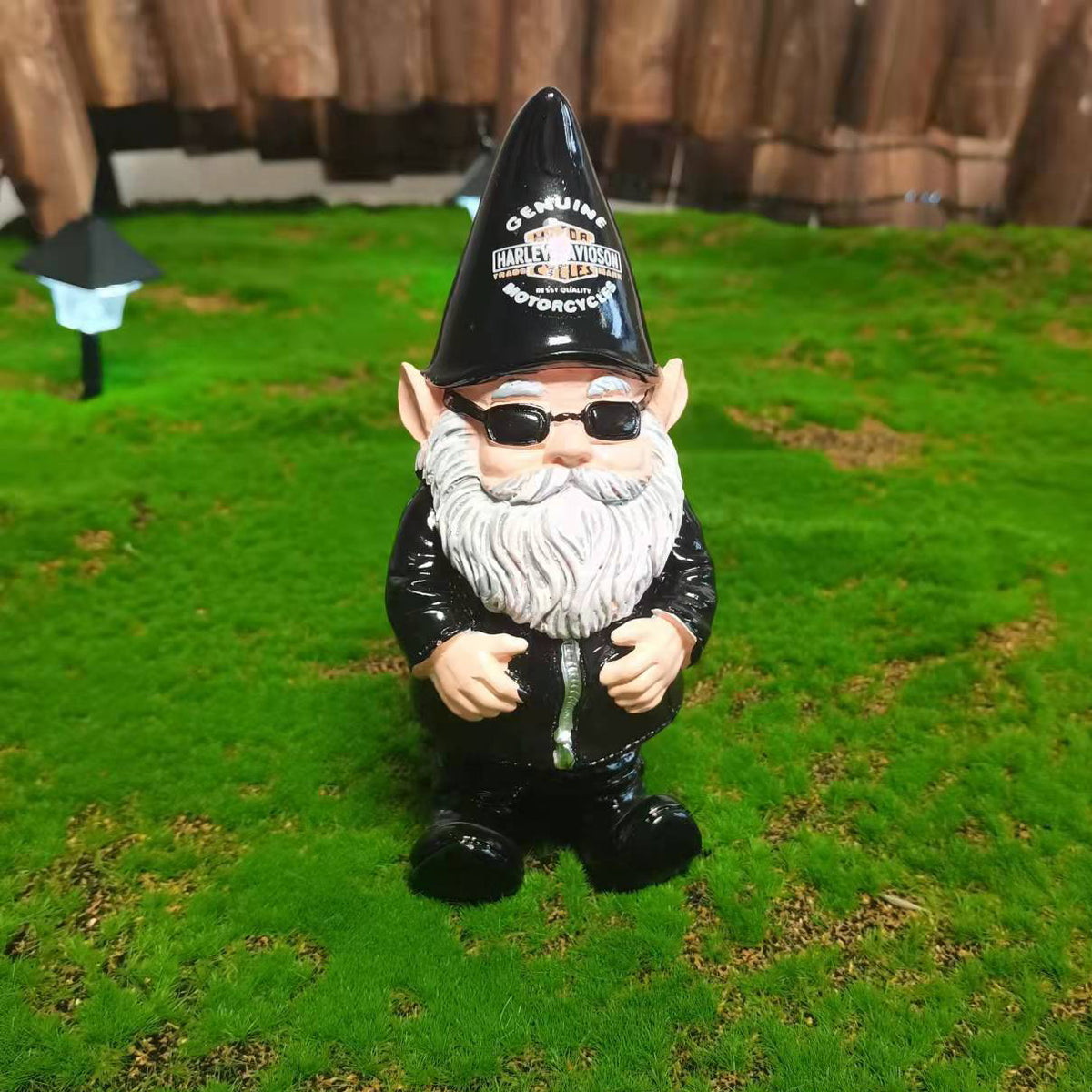 Motorcycle Biker Garden Gnome Pair for Outdoor Decor