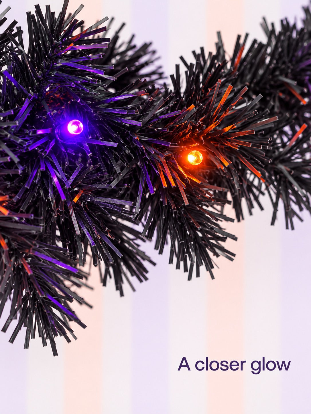 6FT Curved-Top Halloween Tree with 300 Purple & Orange LEDs