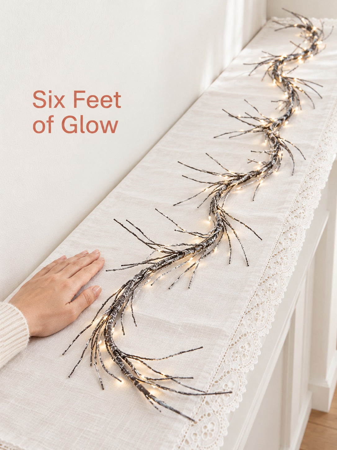 6ft Paper Garland with LED Lights for Winter Decor