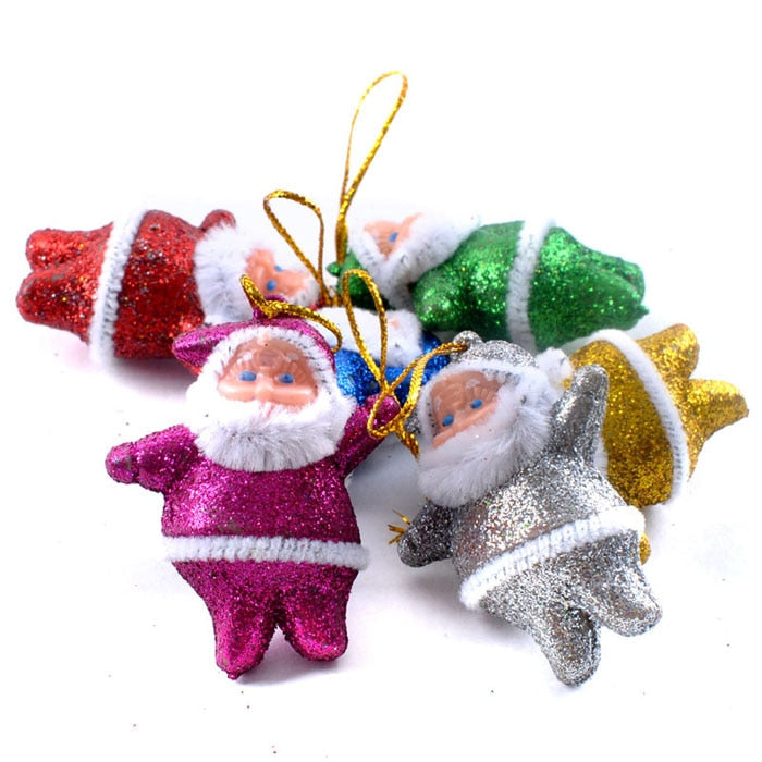 Christmas Santa Ornaments | Colorful 6-Piece Tree Set