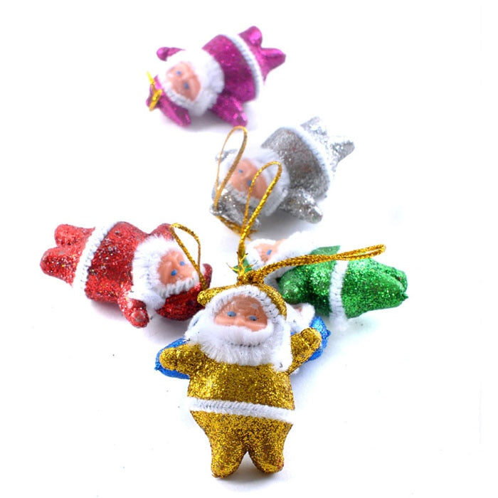 Christmas Santa Ornaments | Colorful 6-Piece Tree Set