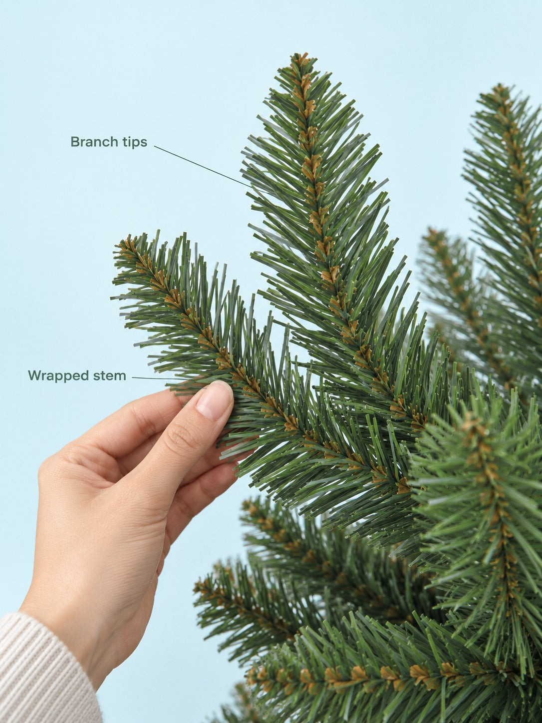 7.5 ft Hinged Artificial Christmas Tree, Lush Full Look