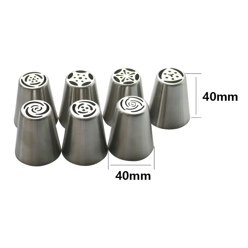 Stainless Steel Piping Tip Set for Roses and Swirls