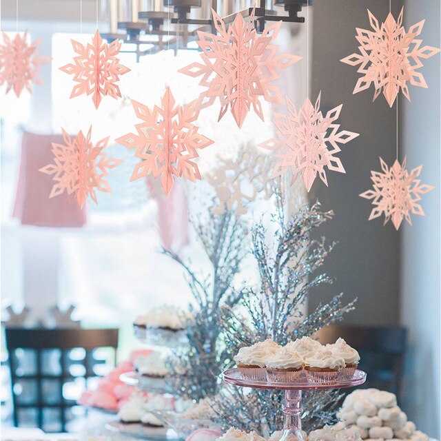 3D Hanging Snowflake Decorations for Winter Parties