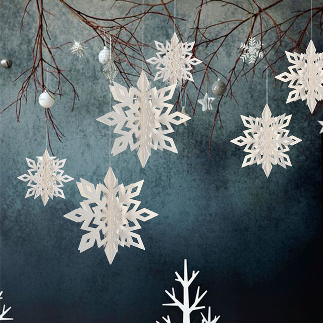 3D Hanging Snowflake Decorations for Winter Parties