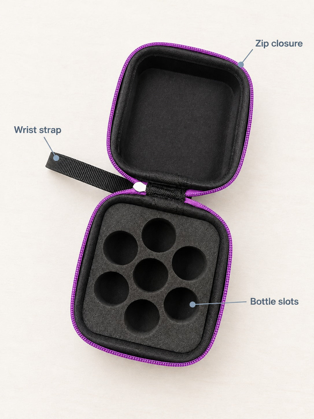 7-Slot Essential Oil Travel Case for 5ml Bottles Protective