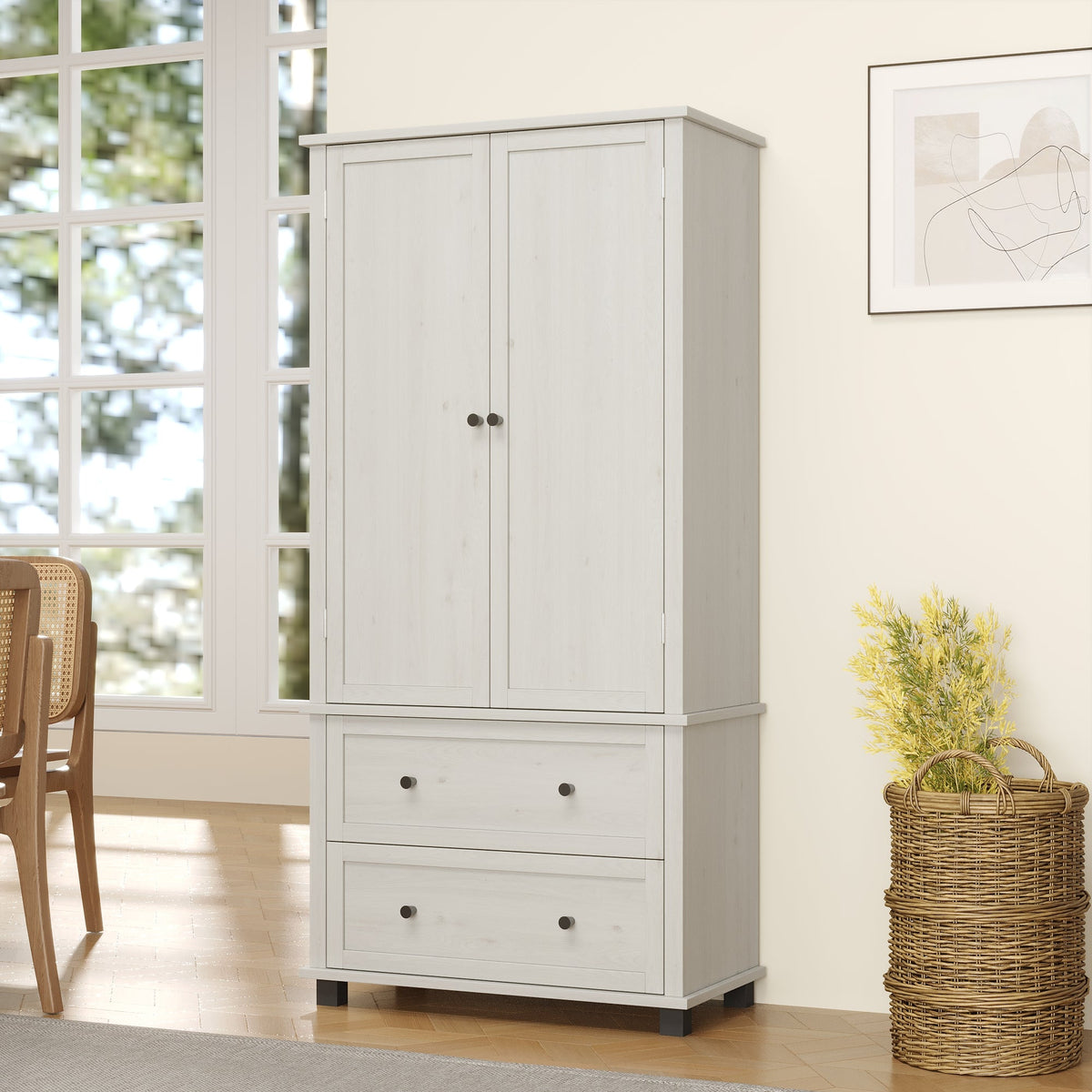70 Inch Kitchen Pantry Cabinet with Drawers and Shelves