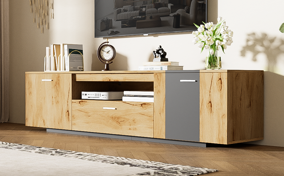 70 Inch TV Stand with Storage for TVs Under 80 Inches
