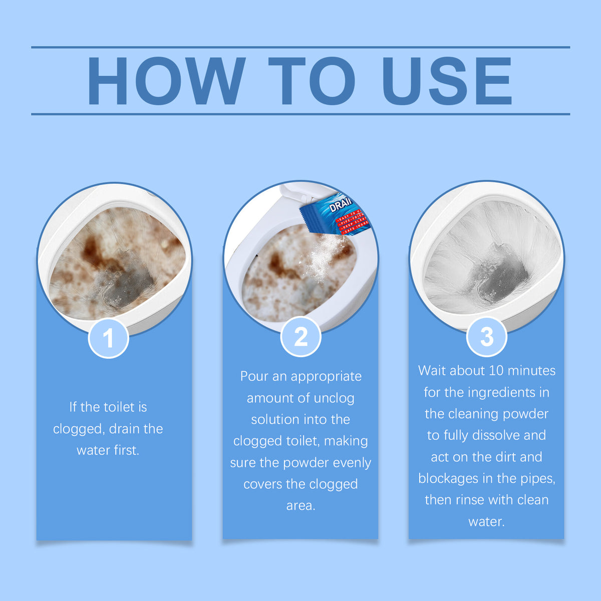 Toilet Drain Clog Remover Deep Cleaning Powder Sachets