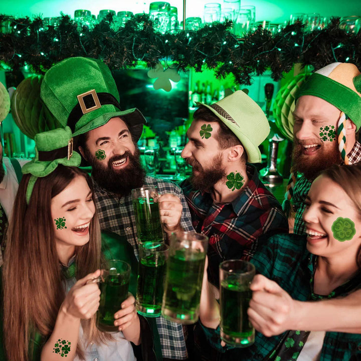 St. Patrick's Day Face Stickers, 72-Piece Clover Set