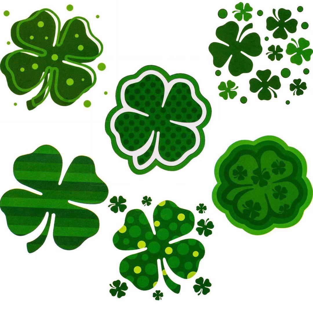 St. Patrick's Day Face Stickers, 72-Piece Clover Set