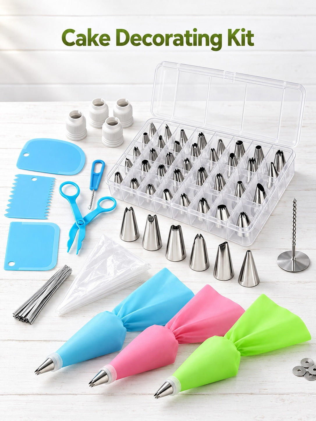 72 Piece Piping Tip Set for Cake Decorating Beginners