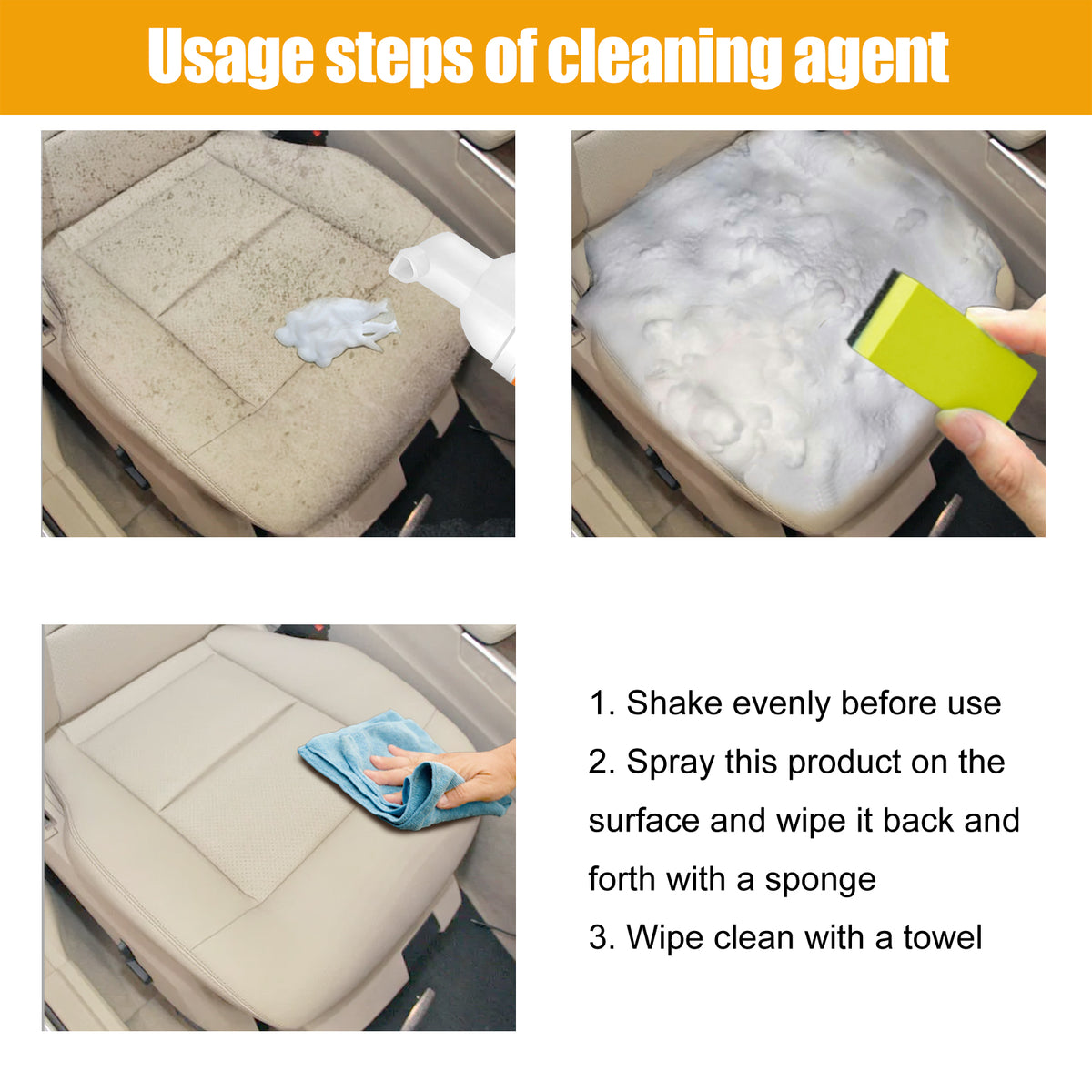 Car Interior Foam Cleaner for Deep Stain Removal Kit