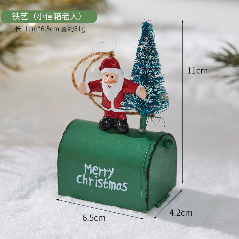 Vintage Iron Christmas Tree Ornaments, 7-Piece Set