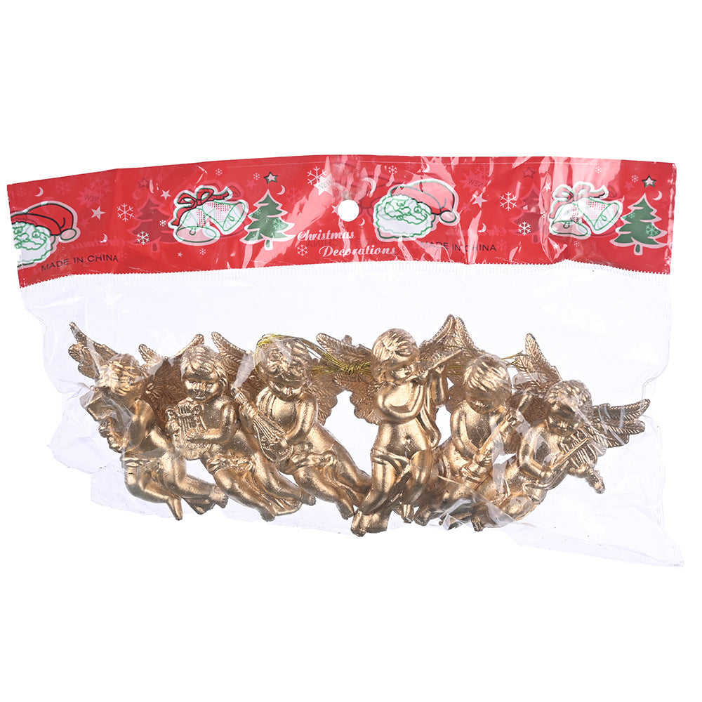 Gold and Silver Angel Christmas Tree Ornament Set