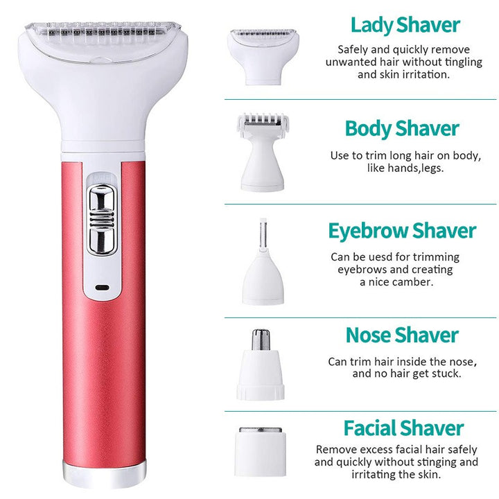 5-in-1 Women's Electric Shaver for Face, Body & Brows