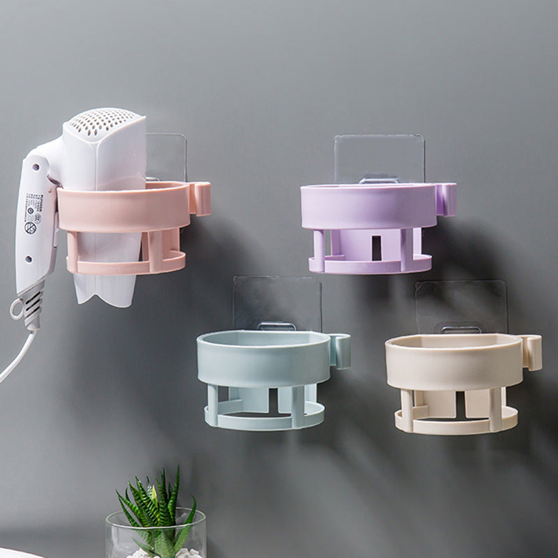 No-Drill Hair Dryer Wall Holder for Bathroom Storage
