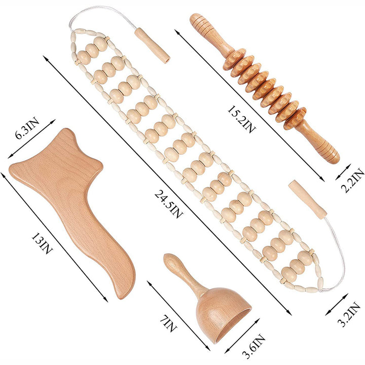 Wood Therapy Massage Tools Set — Hand-Crafted Meridian Release
