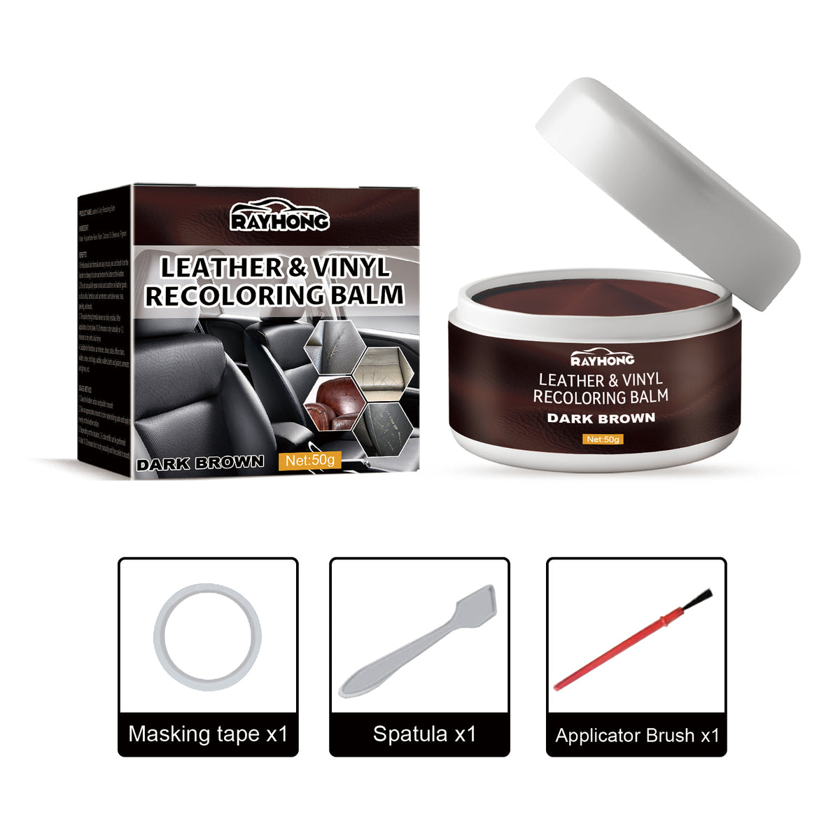Leather Recoloring Balm for Faded Black Surfaces
