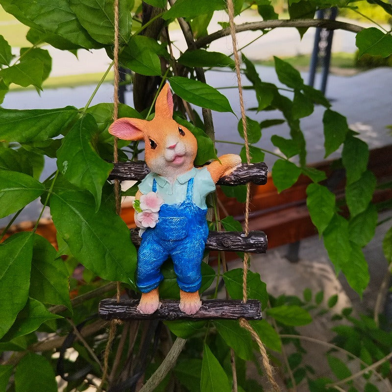 Hanging Rabbit Tree Ornament for Garden Trees & Fences