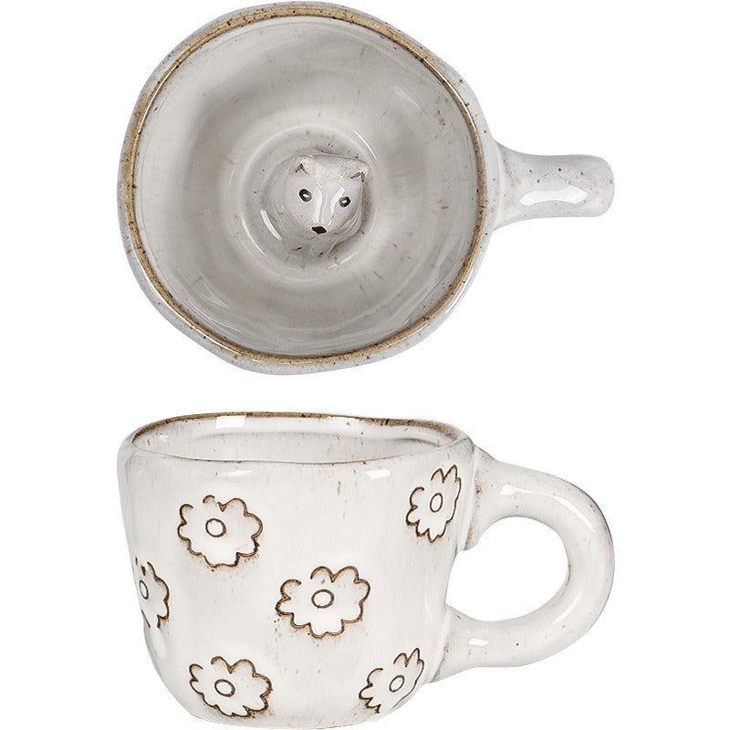 3D Animal Ceramic Coffee Mug With Hidden Animal Inside