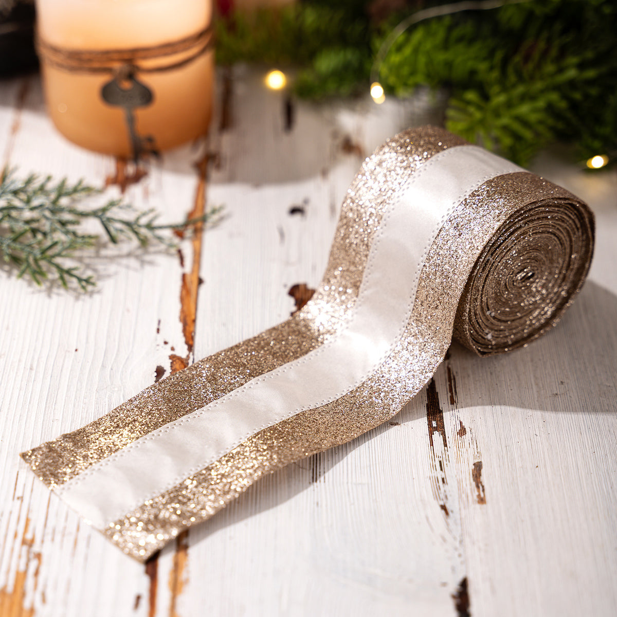 Christmas Gold Ribbon Set for Elegant Gift Wrapping