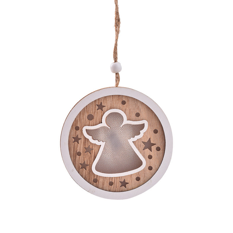 Wooden Christmas Light Pendant for Cozy Tree Decor