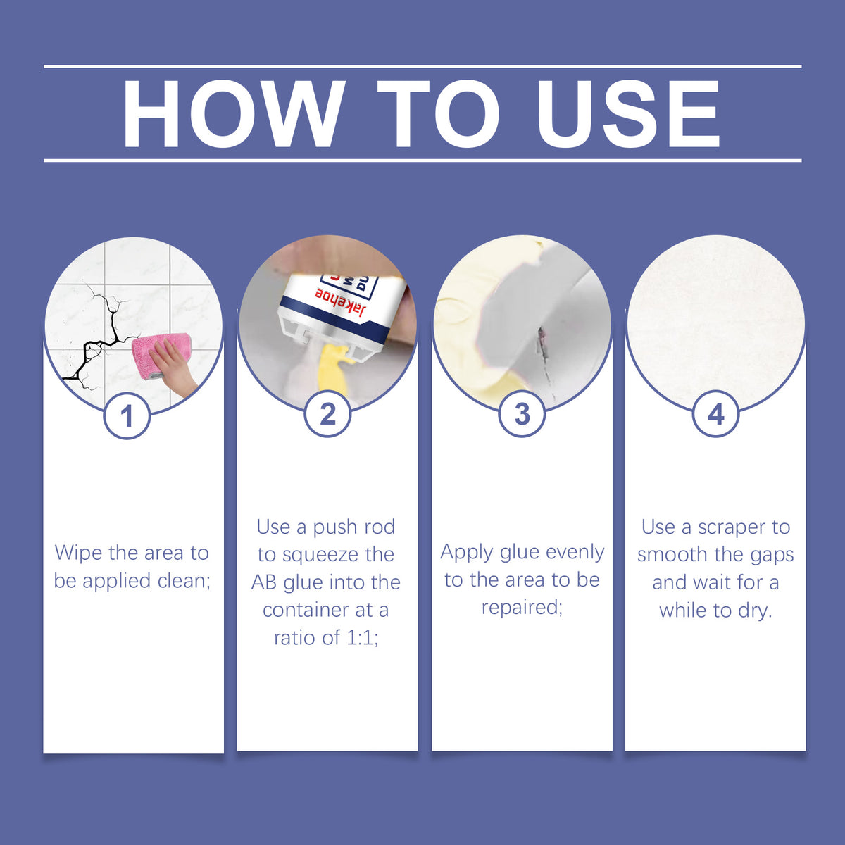 Universal AB Adhesive for Waterproof Home Crack Repair