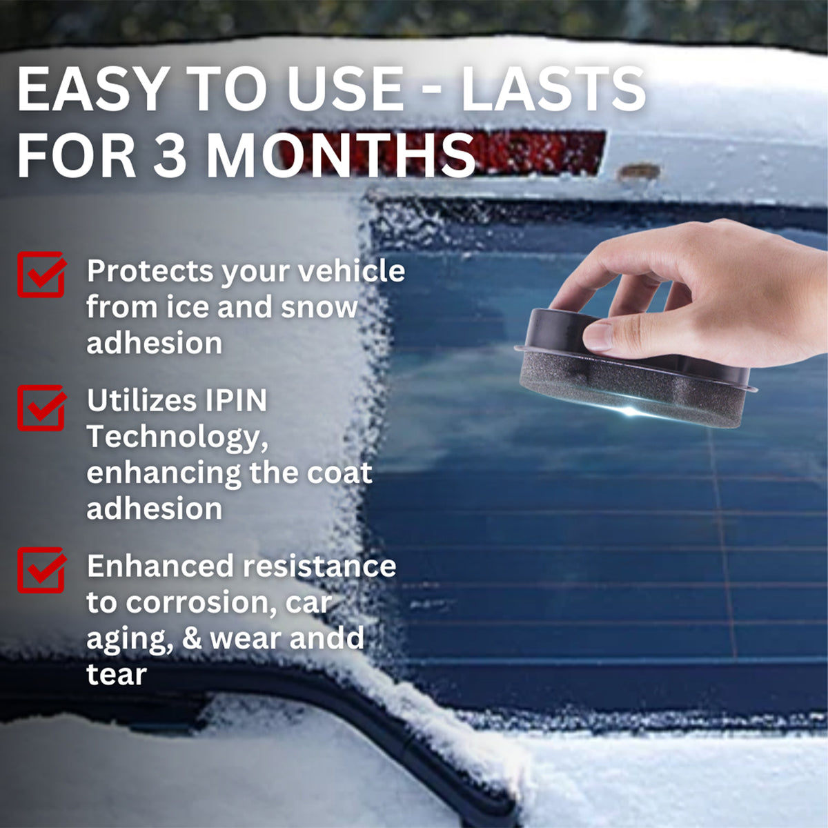 Car Glass Deicing Sponge With Hydrophobic Coating