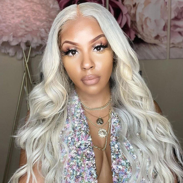Lace Front Wig: Long Platinum Waves Without Glue Daily