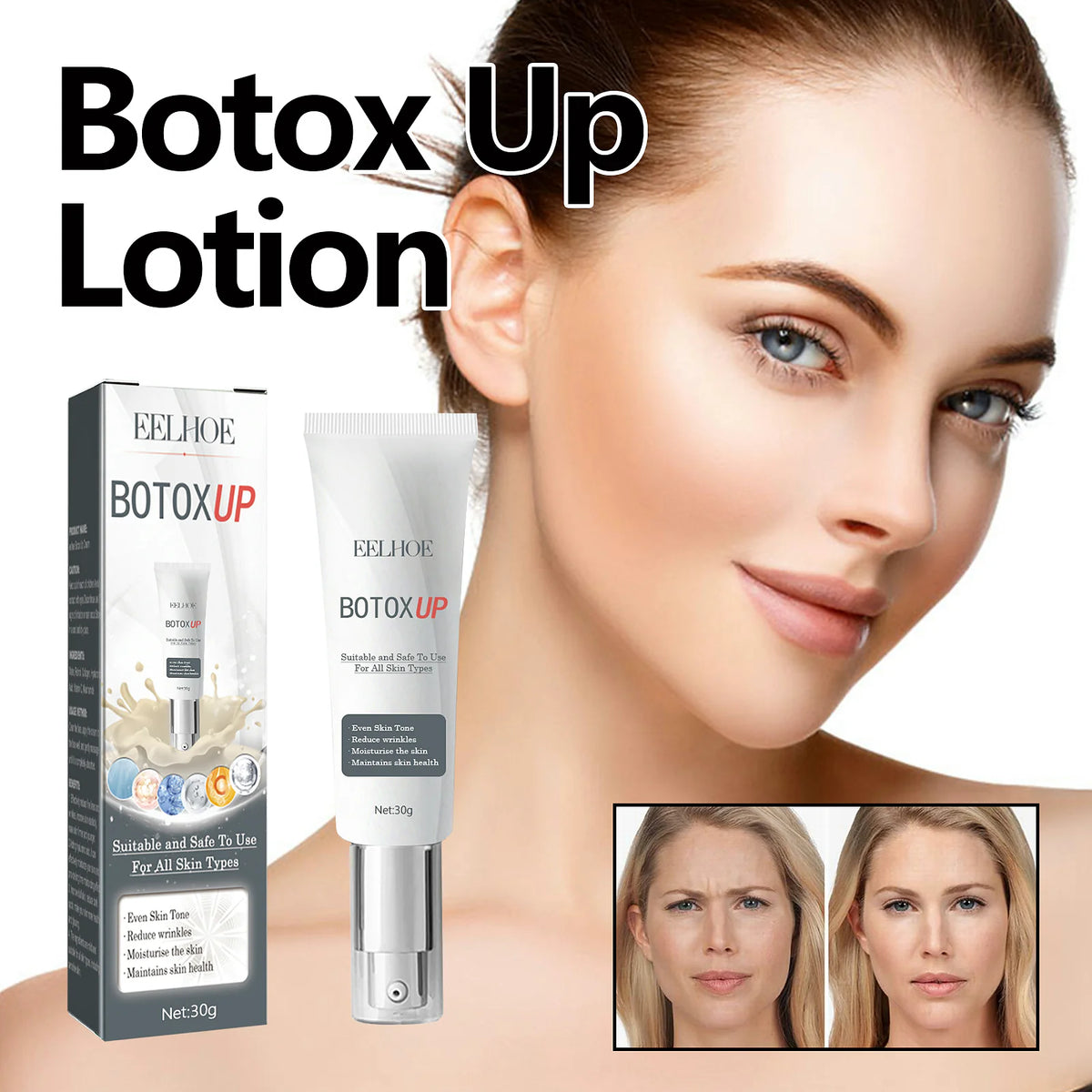 EELHOE Facial Fine Line Relief Lotion — Firm, Smooth