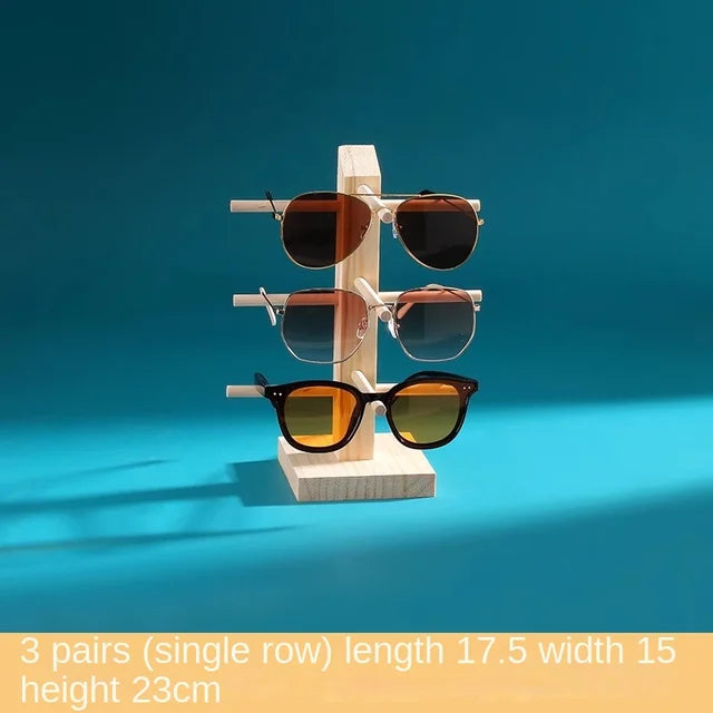 Solid Wood Glasses Display Rack for Eyewear Storage