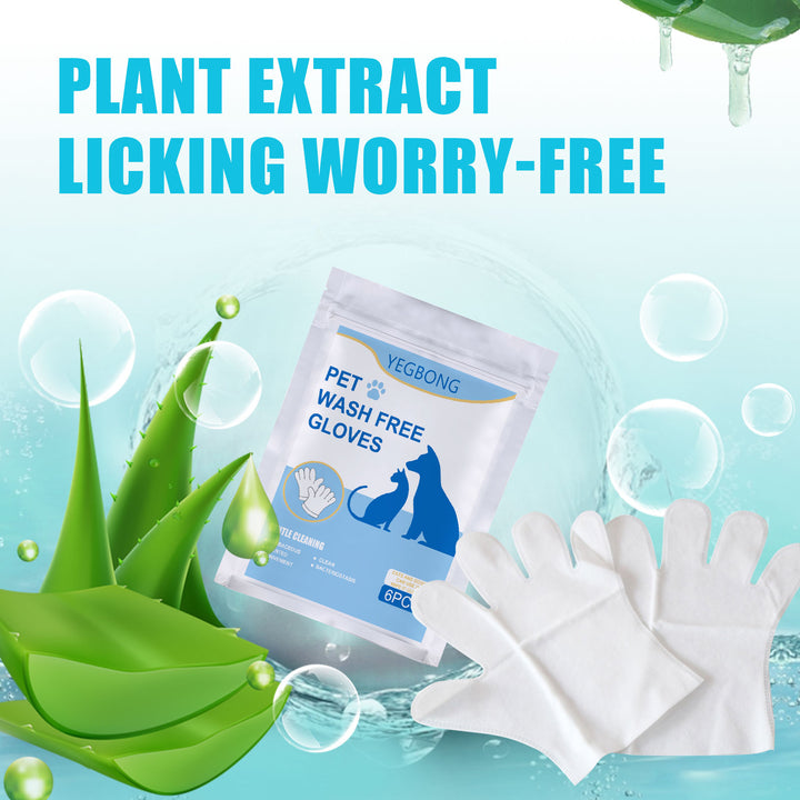 Pet Cleaning Gloves for No-Bath Gentle Cat Grooming