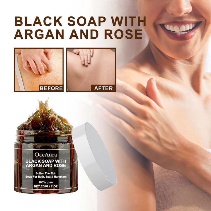 Black Soap With Argan & Rose for Smoother Skin Care