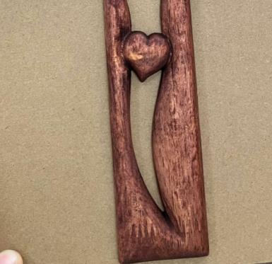 Wooden Memorial Heart Cross Ornament for Loved Ones