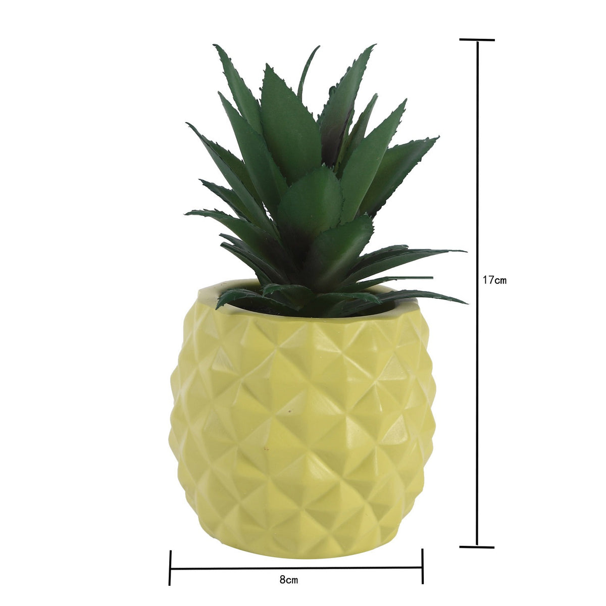 Yellow Pineapple Planter With Faux Plant for Decor