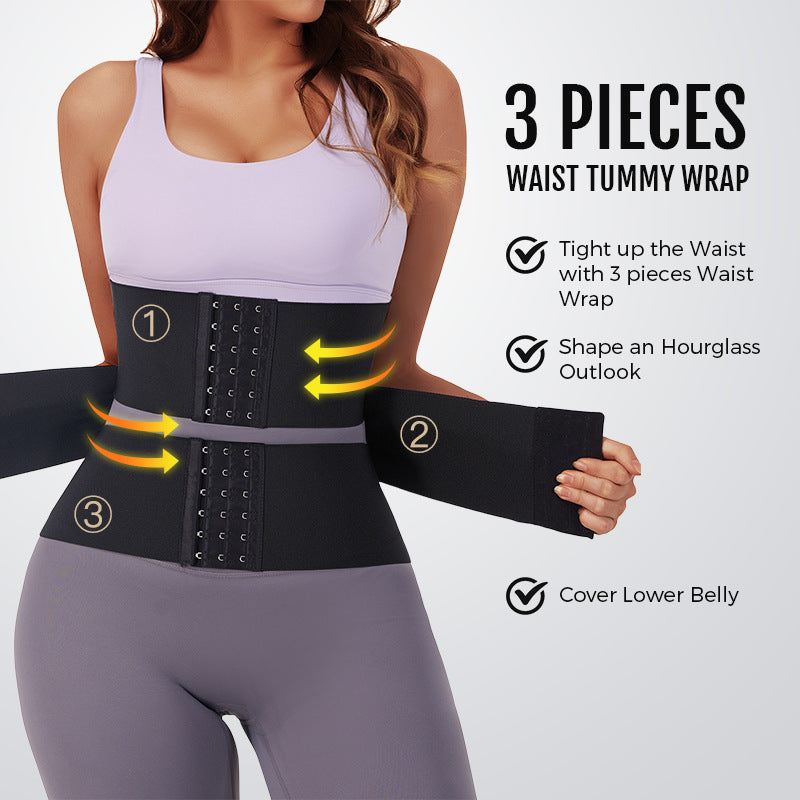 Triple‑Belt Waist Trainer — Hourglass Sculpting & Back Support
