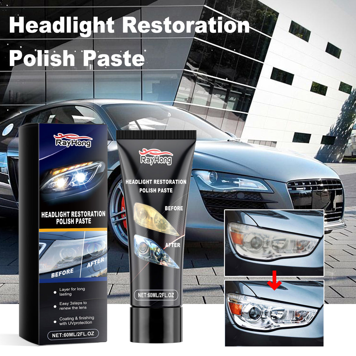 Headlight Polishing Paste for Cloudy Lens Restoration