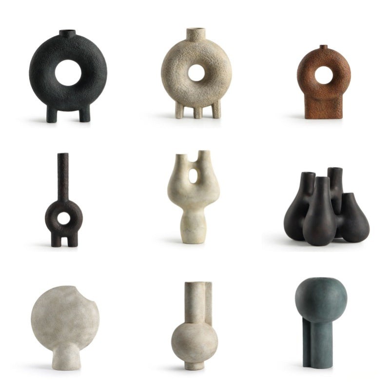 Wabi-Sabi Ceramic Vase for Nordic Minimalist Decor