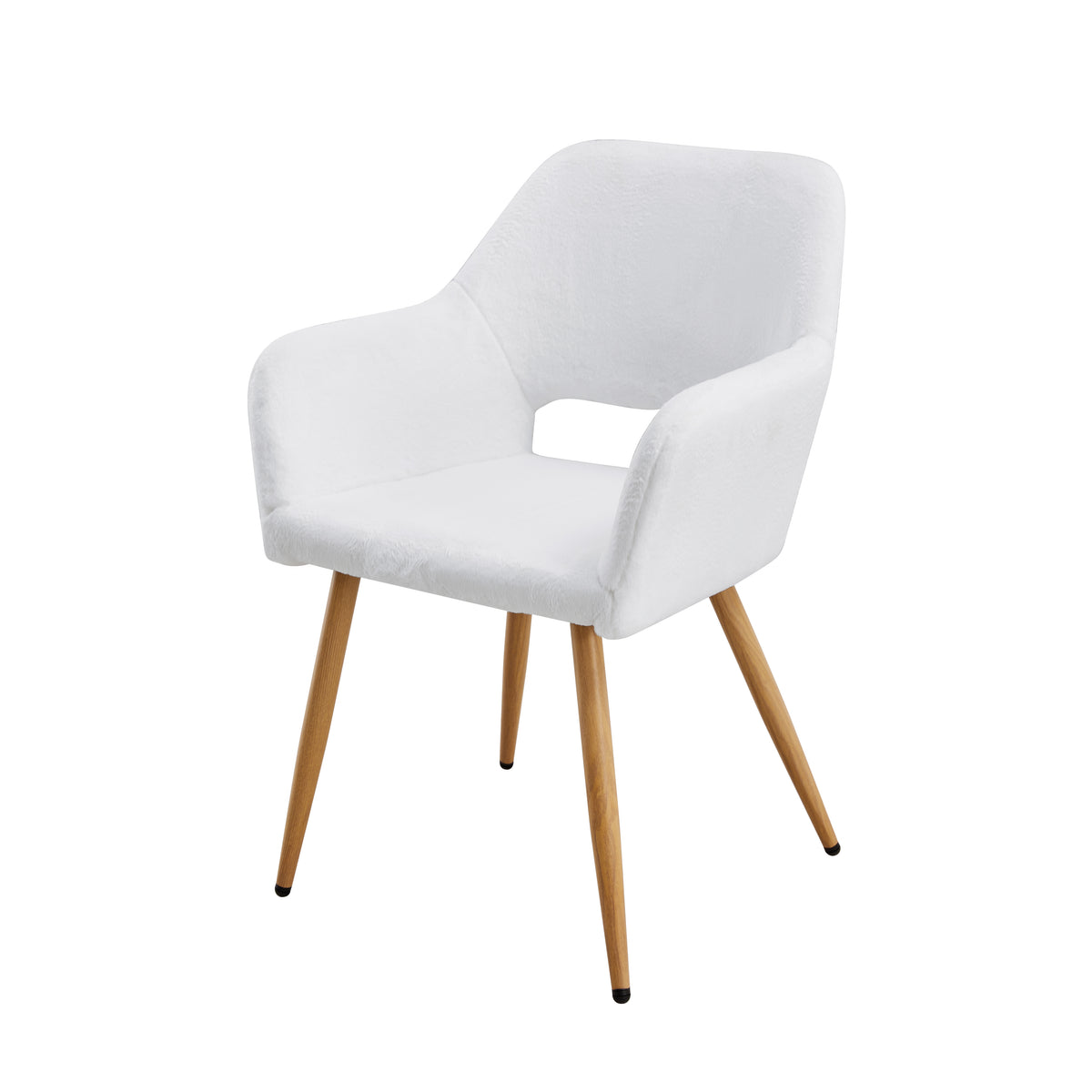 Plush Faux Fur Accent Chair with Sculpted Open Back