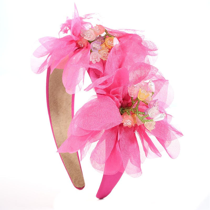 Handmade Crystal Flower Headband for Romantic Style