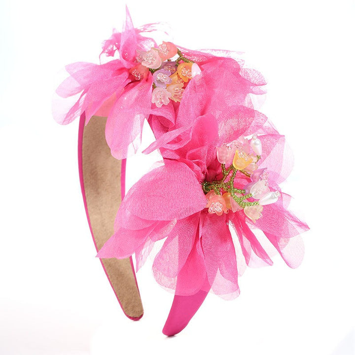 Handmade Crystal Flower Headband for Romantic Style