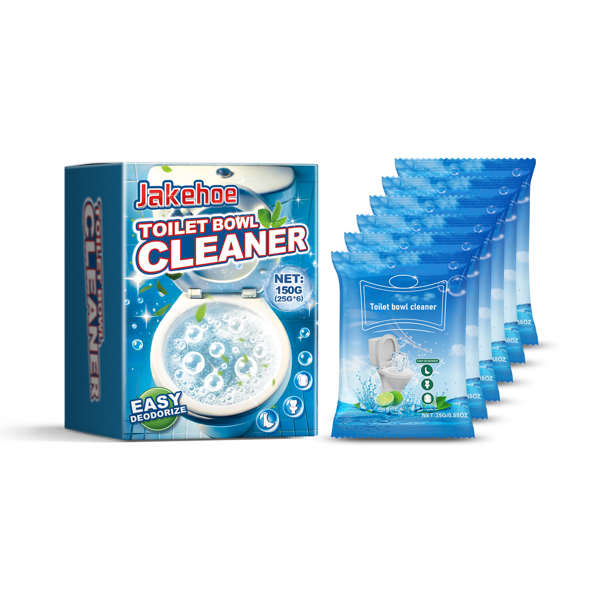 Toilet Cleaning Powder Sachets for Stains and Odor